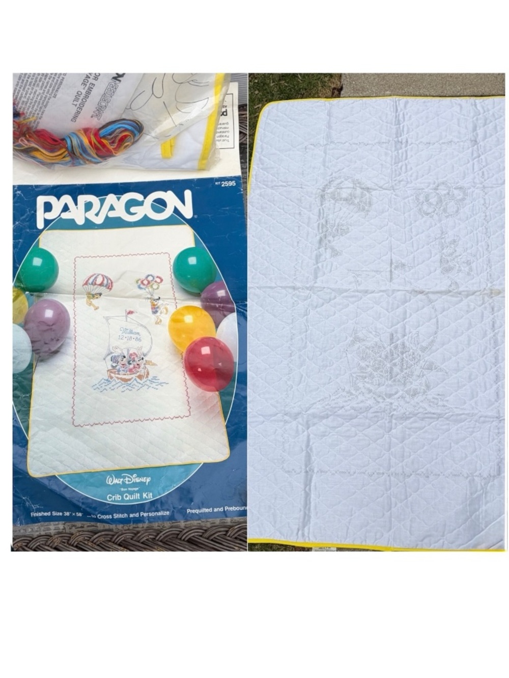 NEW Walt Disneys MICKEY Mouse Quilt Boat Sail Cross Stitch KIT Paragon 2595 Gift